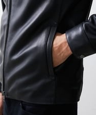 MNWJS01690 MICHEL KLEIN HOMME(ミッシェルクラン オム) シングルライダースレザーブルゾン ブラック