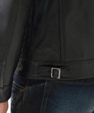 MNWVA02180 MICHEL KLEIN HOMME(ミッシェルクラン オム) クロス柄スムースレザーブルゾン ブラック