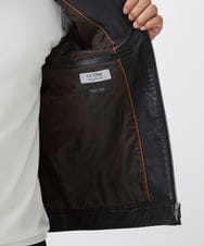 MNWVA02180 MICHEL KLEIN HOMME(ミッシェルクラン オム) クロス柄スムースレザーブルゾン ブラック