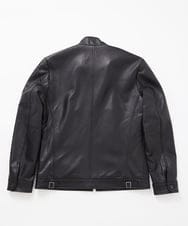 MNWVA02180 MICHEL KLEIN HOMME(ミッシェルクラン オム) クロス柄スムースレザーブルゾン ブラック