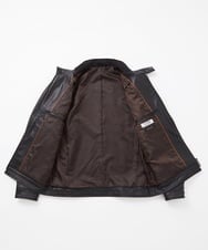 MNWVA02180 MICHEL KLEIN HOMME(ミッシェルクラン オム) クロス柄スムースレザーブルゾン ブラック