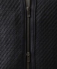 MNWVA02180 MICHEL KLEIN HOMME(ミッシェルクラン オム) クロス柄スムースレザーブルゾン ブラック
