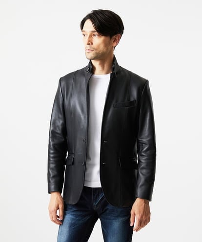 MNWVD50100 MICHEL KLEIN HOMME ラムレザーコンバーチブルジャケット