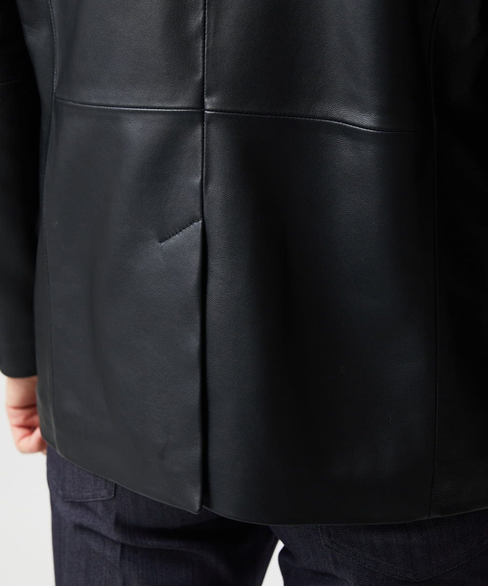 MNWVD50100 MICHEL KLEIN HOMME(ミッシェルクラン オム) ラムレザーコンバーチブルジャケット ブラック