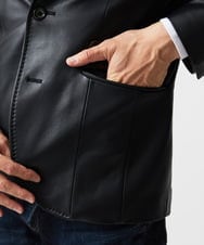 MNWVD50100 MICHEL KLEIN HOMME(ミッシェルクラン オム) ラムレザーコンバーチブルジャケット ブラック