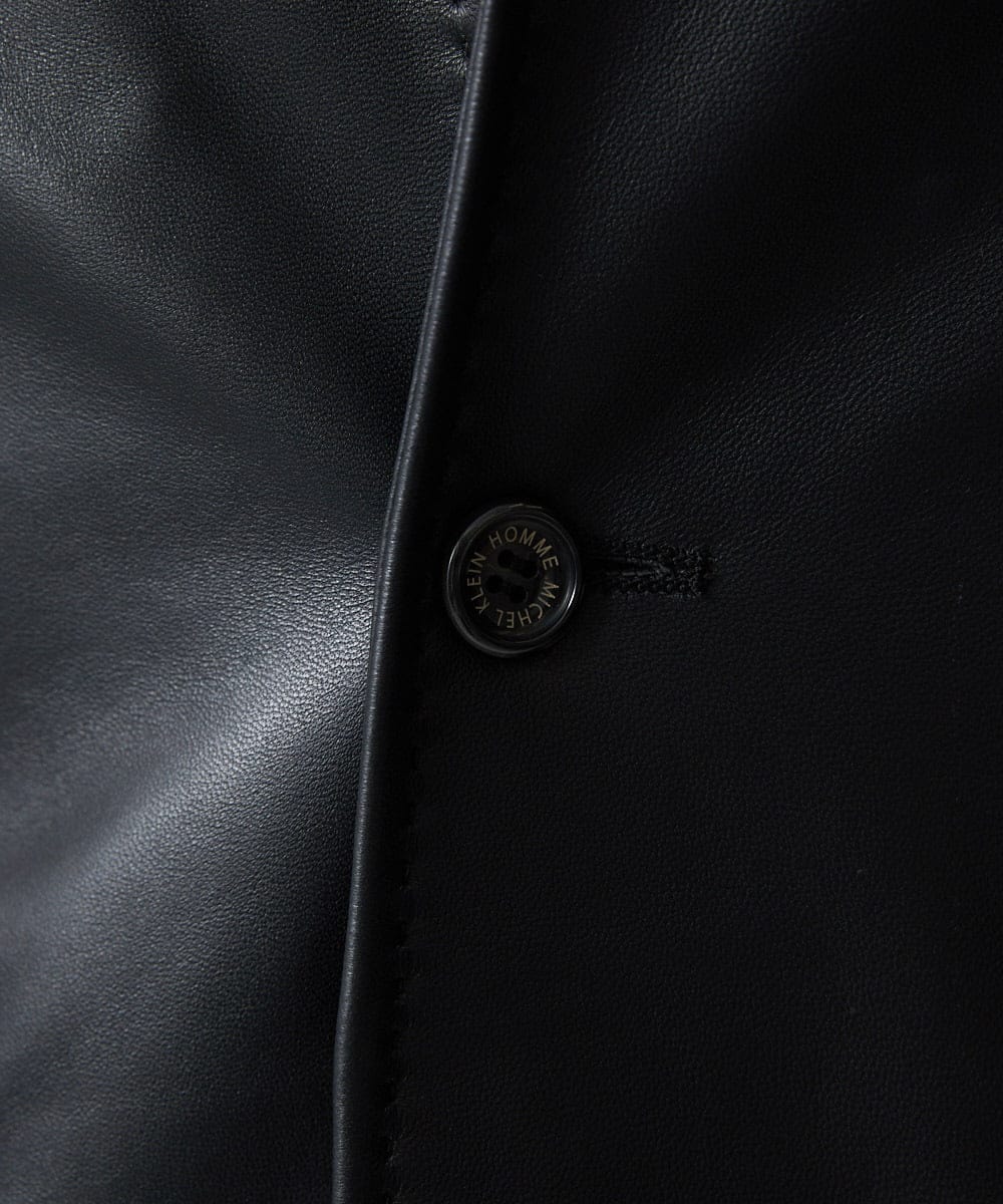 MNWVD50100 MICHEL KLEIN HOMME(ミッシェルクラン オム) ラムレザーコンバーチブルジャケット ブラック