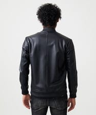 MNWVD51200 MICHEL KLEIN HOMME(ミッシェルクラン オム) ラムレザーMA-1型ブルゾン ブラック