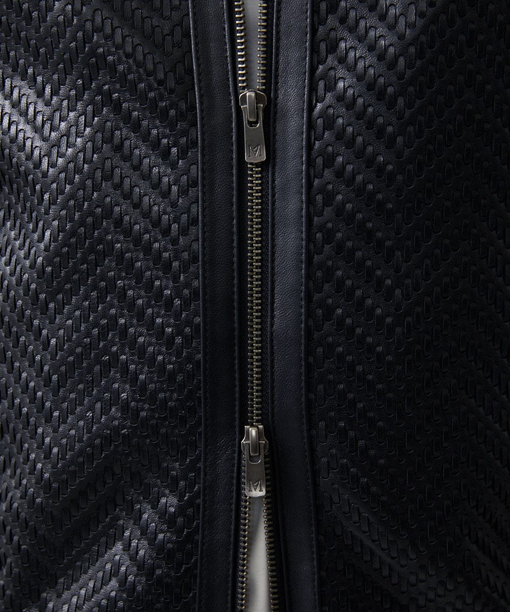 MNWVD51200 MICHEL KLEIN HOMME(ミッシェルクラン オム) ラムレザーMA-1型ブルゾン ブラック