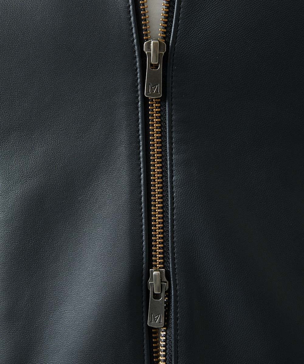 MNWVI01130 MICHEL KLEIN HOMME(ミッシェルクラン オム) レザーライダースブルゾン ブラック