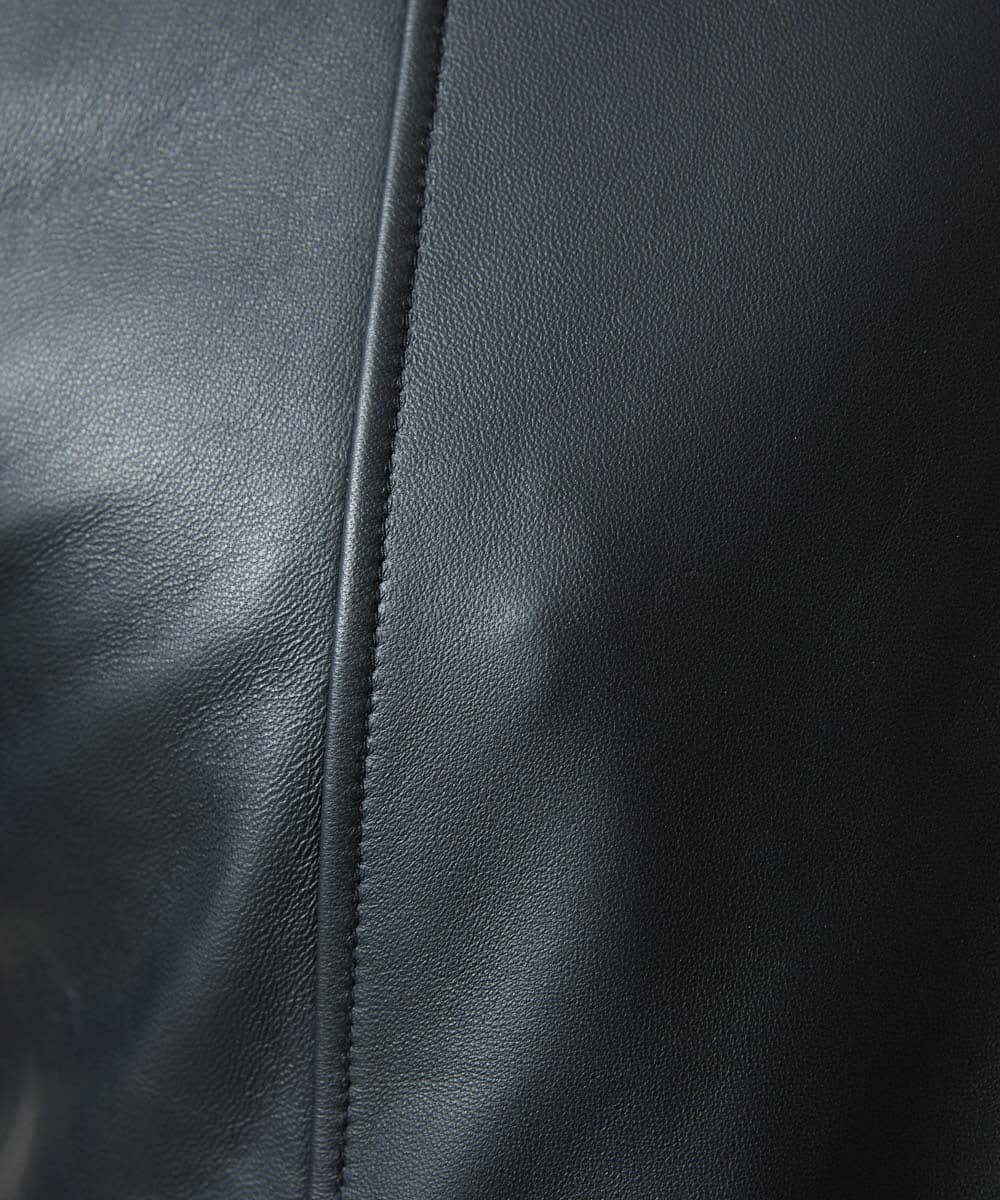 MNWVI01130 MICHEL KLEIN HOMME(ミッシェルクラン オム) レザーライダースブルゾン ブラック