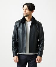 MNWVI01130 MICHEL KLEIN HOMME(ミッシェルクラン オム) レザーライダースブルゾン ブラック