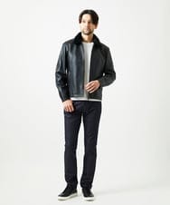 MNWVI01130 MICHEL KLEIN HOMME(ミッシェルクラン オム) レザーライダースブルゾン ブラック