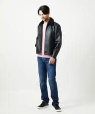 MNWVI01130 MICHEL KLEIN HOMME(ミッシェルクラン オム) レザーライダースブルゾン ブラック