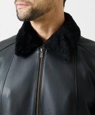 MNWVI01130 MICHEL KLEIN HOMME(ミッシェルクラン オム) レザーライダースブルゾン ブラック