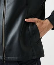 MNWVI01130 MICHEL KLEIN HOMME(ミッシェルクラン オム) レザーライダースブルゾン ブラック