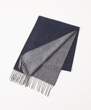 MO3AA50190 MICHEL KLEIN HOMME(ミッシェルクラン オム) リバーシブルカシミヤマフラー ネイビー