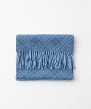 MO3AF50200 MICHEL KLEIN HOMME(ミッシェルクラン オム) バイアスチェック柄カシミヤマフラー ブルー