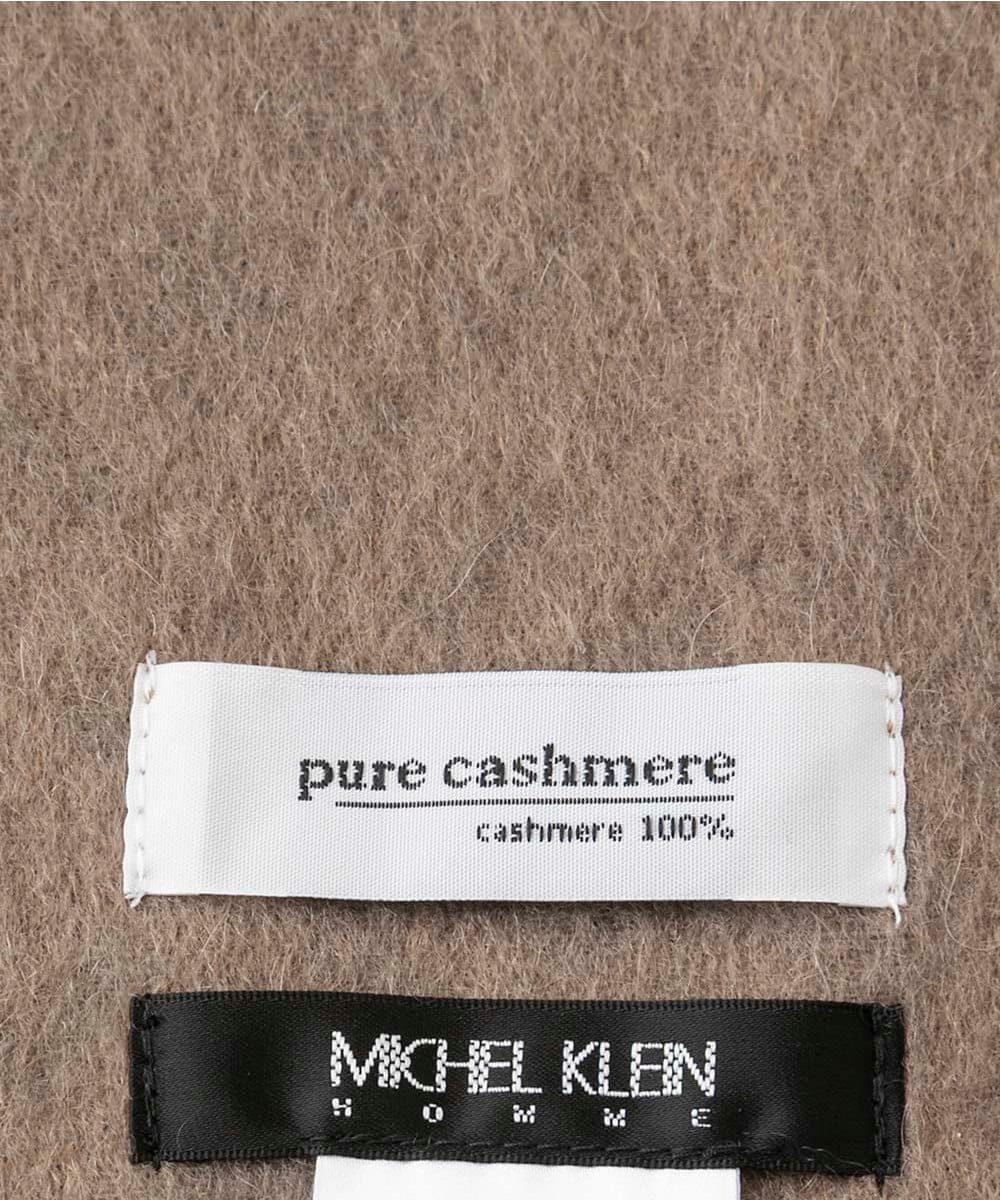 MO3AF50200 MICHEL KLEIN HOMME(ミッシェルクラン オム) バイアスチェック柄カシミヤマフラー ベージュ