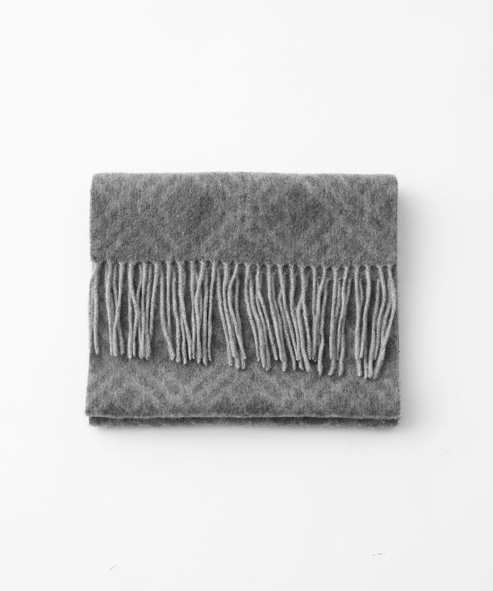 MO3AF50200 MICHEL KLEIN HOMME(ミッシェルクラン オム) バイアスチェック柄カシミヤマフラー グレー