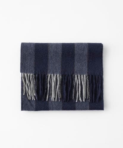 MO3AF51200 MICHEL KLEIN HOMME ストライプ柄カシミヤマフラー