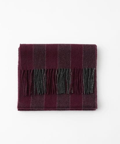 MO3AF51200 MICHEL KLEIN HOMME ストライプ柄カシミヤマフラー