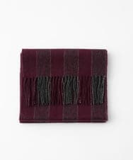 MO3AF51200 MICHEL KLEIN HOMME(ミッシェルクラン オム) ストライプ柄カシミヤマフラー パープル