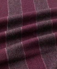 MO3AF51200 MICHEL KLEIN HOMME(ミッシェルクラン オム) ストライプ柄カシミヤマフラー パープル