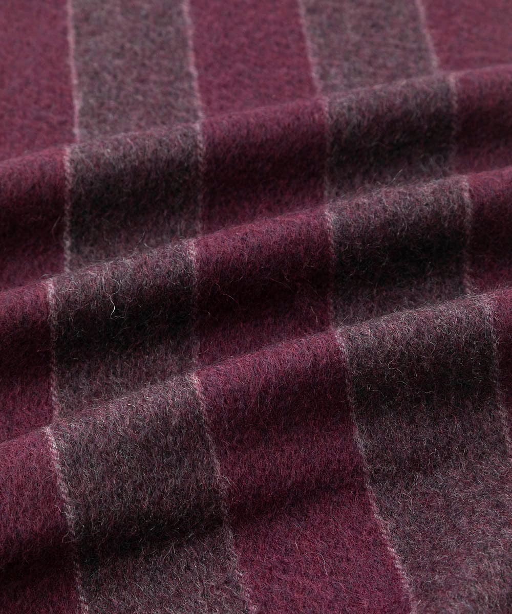 MO3AF51200 MICHEL KLEIN HOMME(ミッシェルクラン オム) ストライプ柄カシミヤマフラー パープル