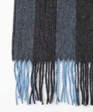 MO3AF51200 MICHEL KLEIN HOMME(ミッシェルクラン オム) ストライプ柄カシミヤマフラー ダークグレー