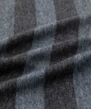MO3AF51200 MICHEL KLEIN HOMME(ミッシェルクラン オム) ストライプ柄カシミヤマフラー ダークグレー