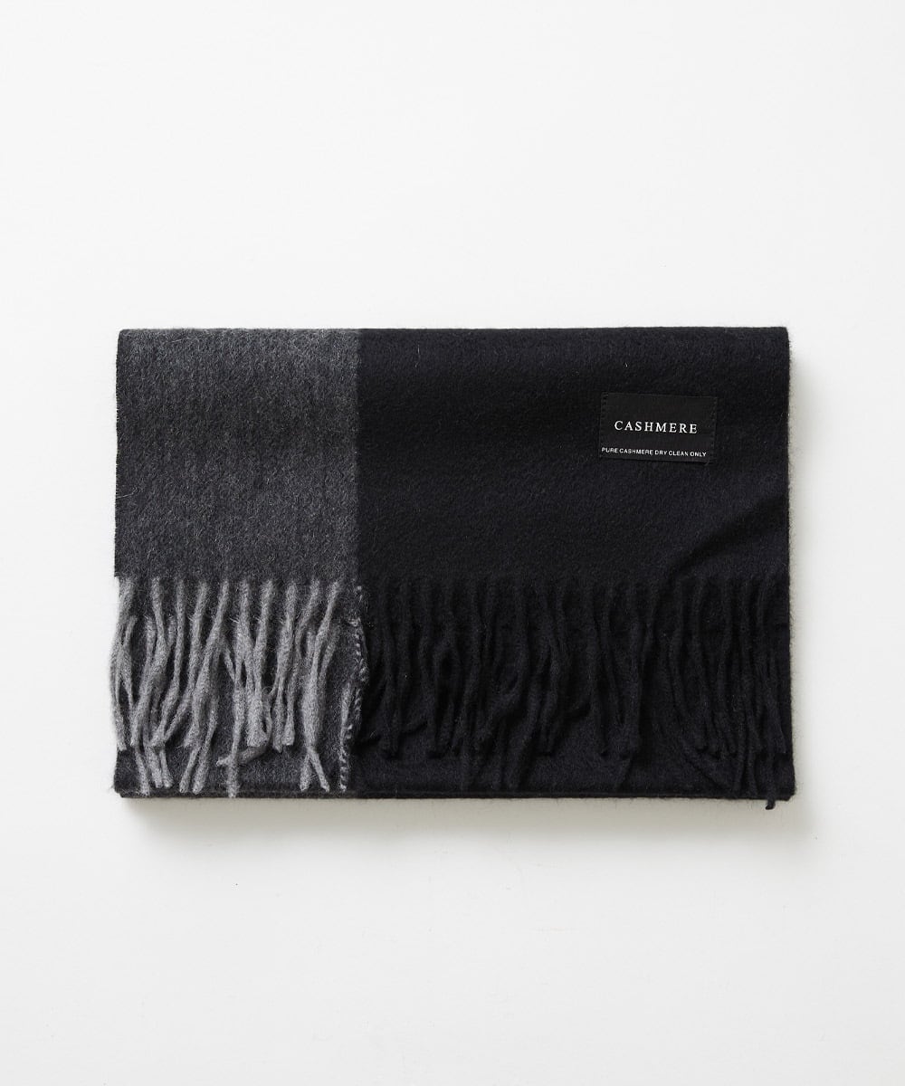 MO3AI50220 MICHEL KLEIN HOMME(ミッシェルクラン オム) カシミヤマフラー ブラック