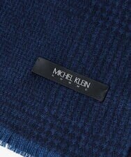 MO3AS15180 MICHEL KLEIN HOMME(ミッシェルクラン オム) シルクグレンチェックマフラー ネイビー(57)