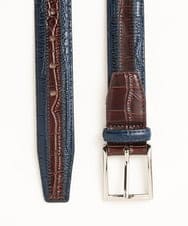 MO4DX02150 MICHEL KLEIN HOMME(ミッシェルクラン オム) クロコレザーベルト ネイビー(57)