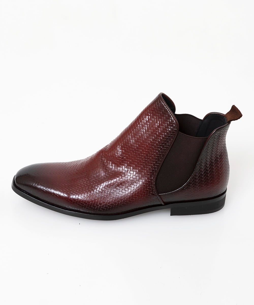 MO6AC51400 MICHEL KLEIN HOMME(ミッシェルクラン オム) 《日本製》エンボス加工レザーブーツ パープル
