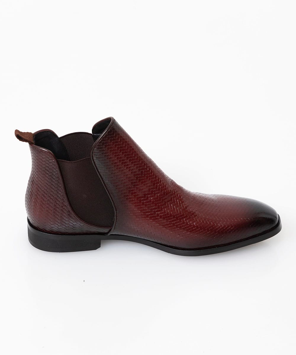 MO6AC51400 MICHEL KLEIN HOMME(ミッシェルクラン オム) 《日本製》エンボス加工レザーブーツ パープル