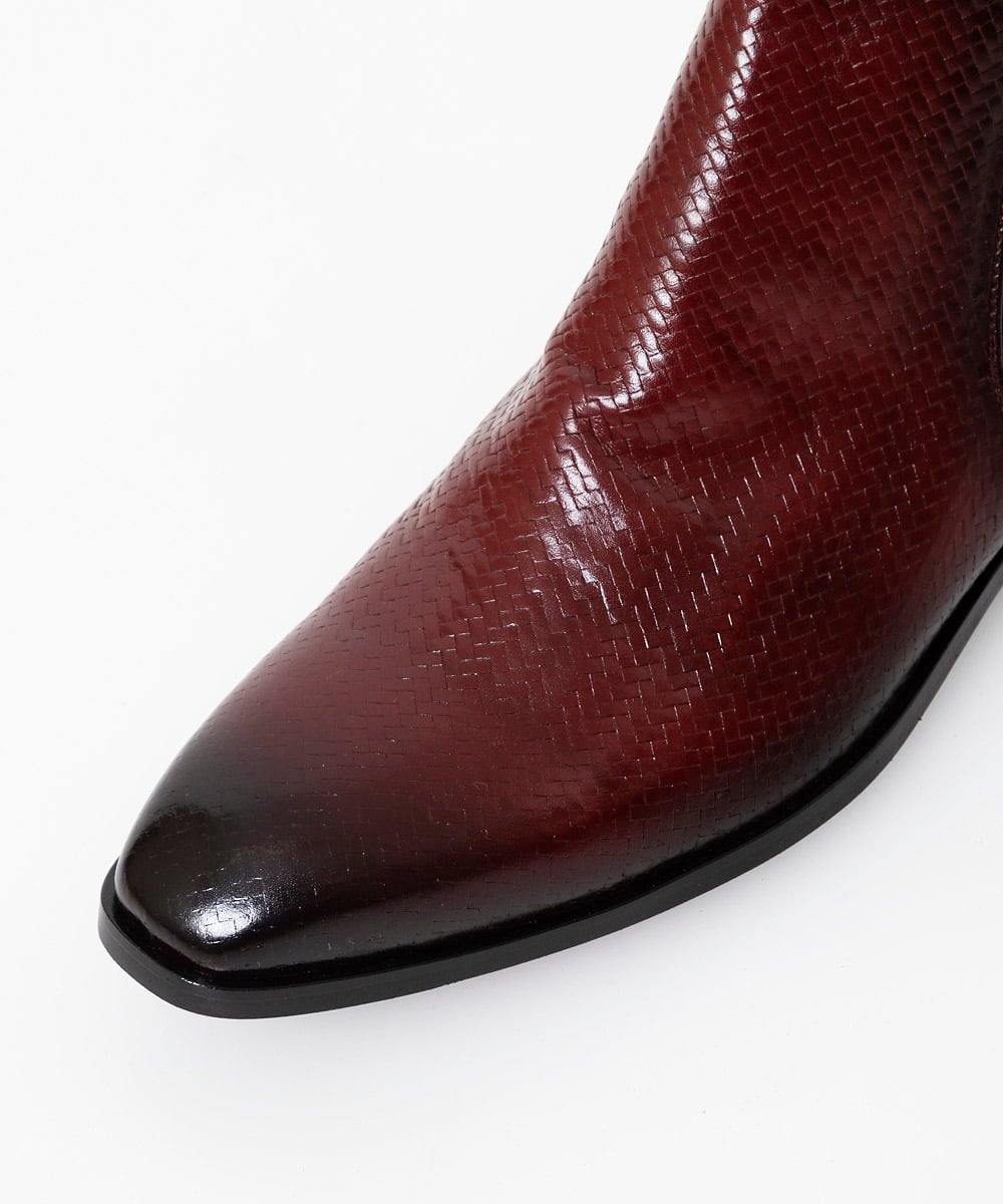 MO6AC51400 MICHEL KLEIN HOMME(ミッシェルクラン オム) 《日本製》エンボス加工レザーブーツ パープル
