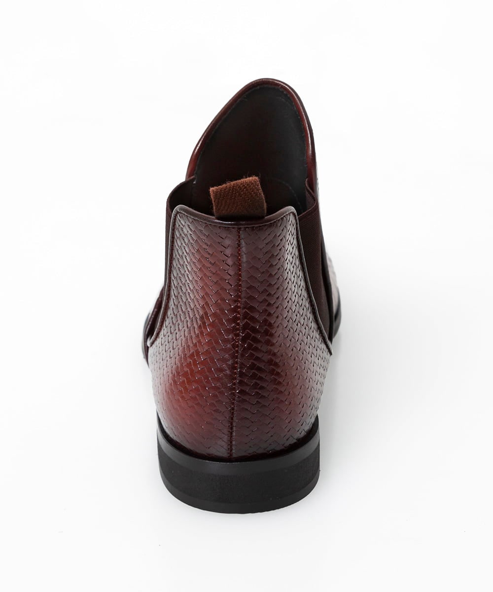 MO6AC51400 MICHEL KLEIN HOMME(ミッシェルクラン オム) 《日本製》エンボス加工レザーブーツ パープル