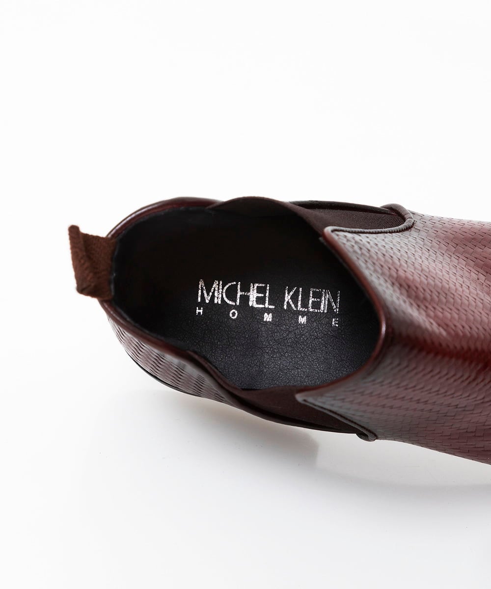 MO6AC51400 MICHEL KLEIN HOMME(ミッシェルクラン オム) 《日本製》エンボス加工レザーブーツ パープル