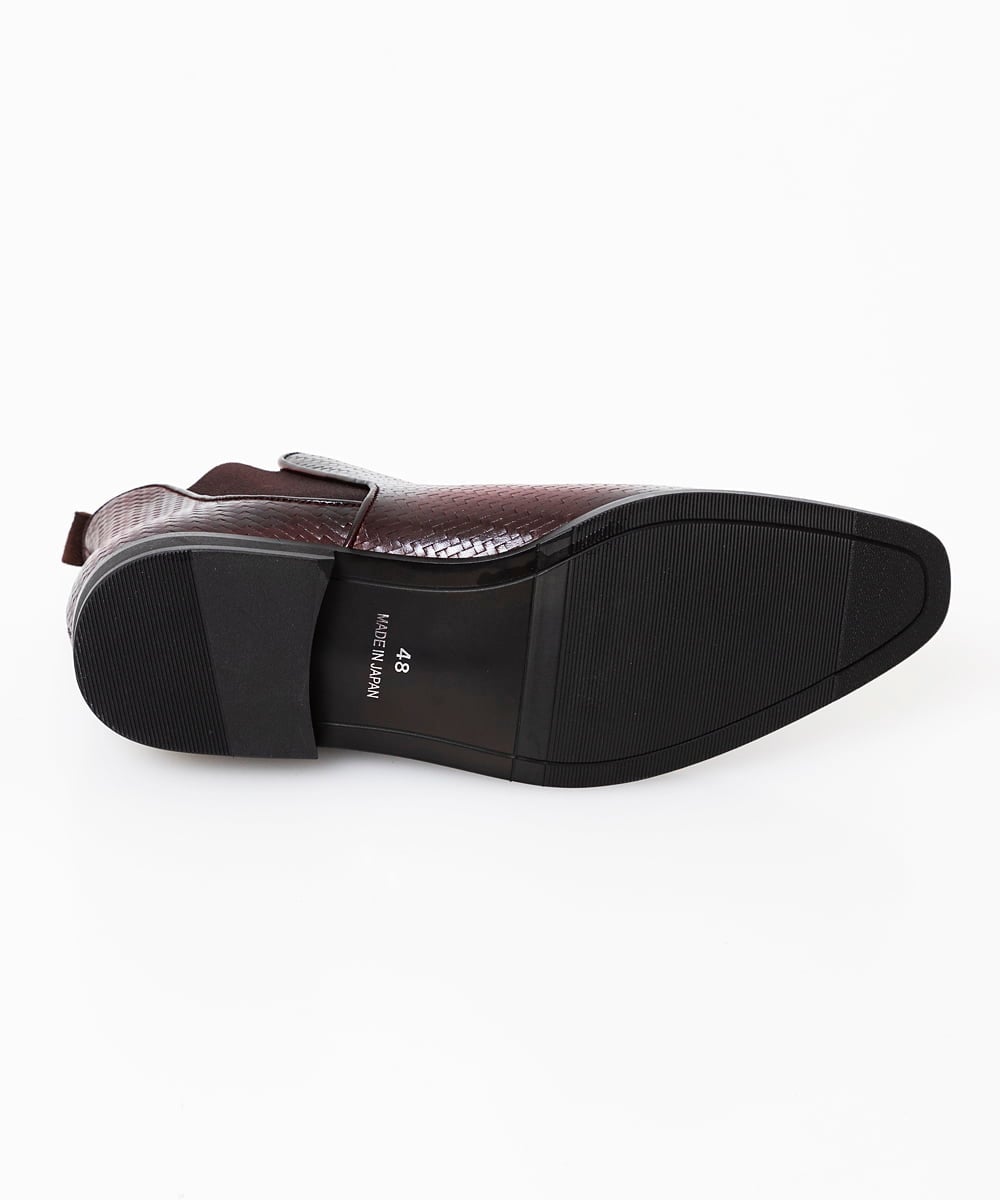 MO6AC51400 MICHEL KLEIN HOMME(ミッシェルクラン オム) 《日本製》エンボス加工レザーブーツ パープル