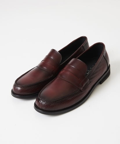 MO6AD50360 MICHEL KLEIN HOMME カーボンクロス綾織柄ローファー