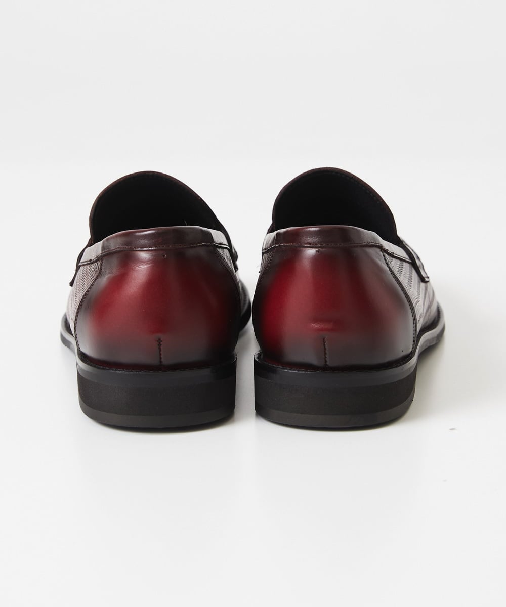 MO6AD50360 MICHEL KLEIN HOMME(ミッシェルクラン オム) カーボンクロス綾織柄ローファー パープル