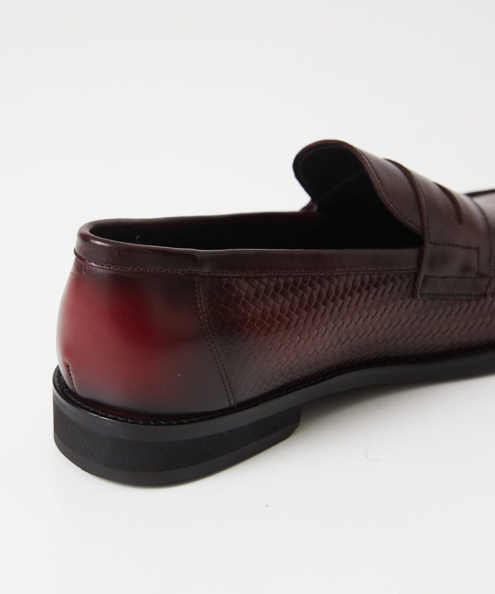 MO6AD50360 MICHEL KLEIN HOMME(ミッシェルクラン オム) カーボンクロス綾織柄ローファー パープル