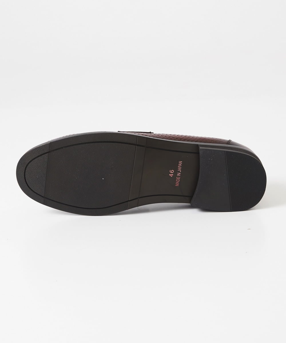 MO6AD50360 MICHEL KLEIN HOMME(ミッシェルクラン オム) カーボンクロス綾織柄ローファー パープル