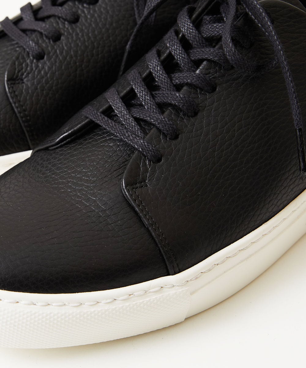 MO6AD51360 MICHEL KLEIN HOMME(ミッシェルクラン オム) シボ革スニーカー ブラック