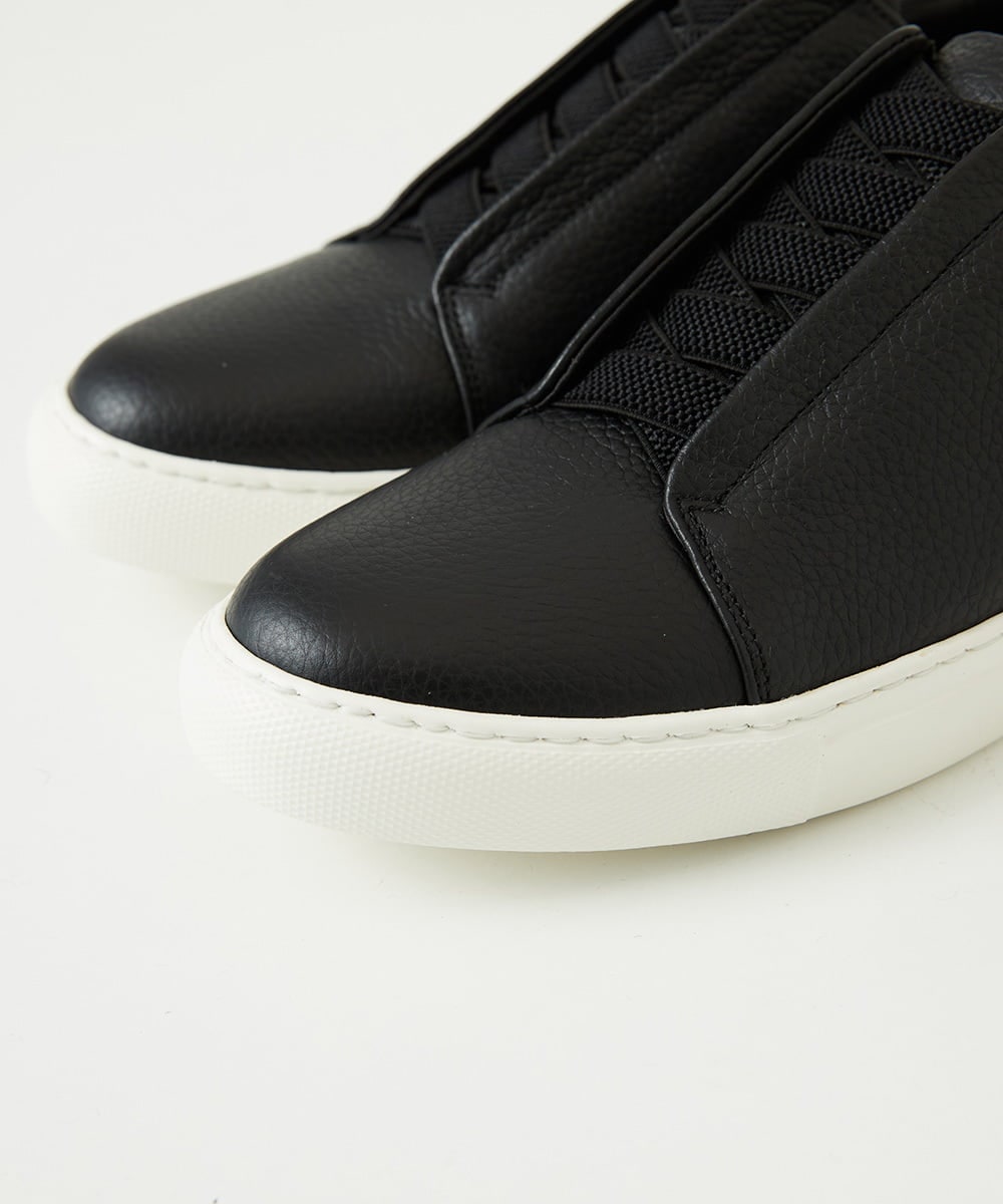 MO6GF50360 MICHEL KLEIN HOMME(ミッシェルクラン オム) スリッポン　レザースニーカー ブラック