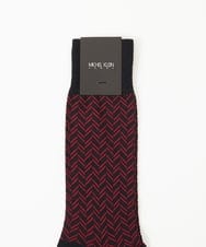 MO8TC50029 MICHEL KLEIN HOMME(ミッシェルクラン オム) シェブロン柄クルーソックス パープル