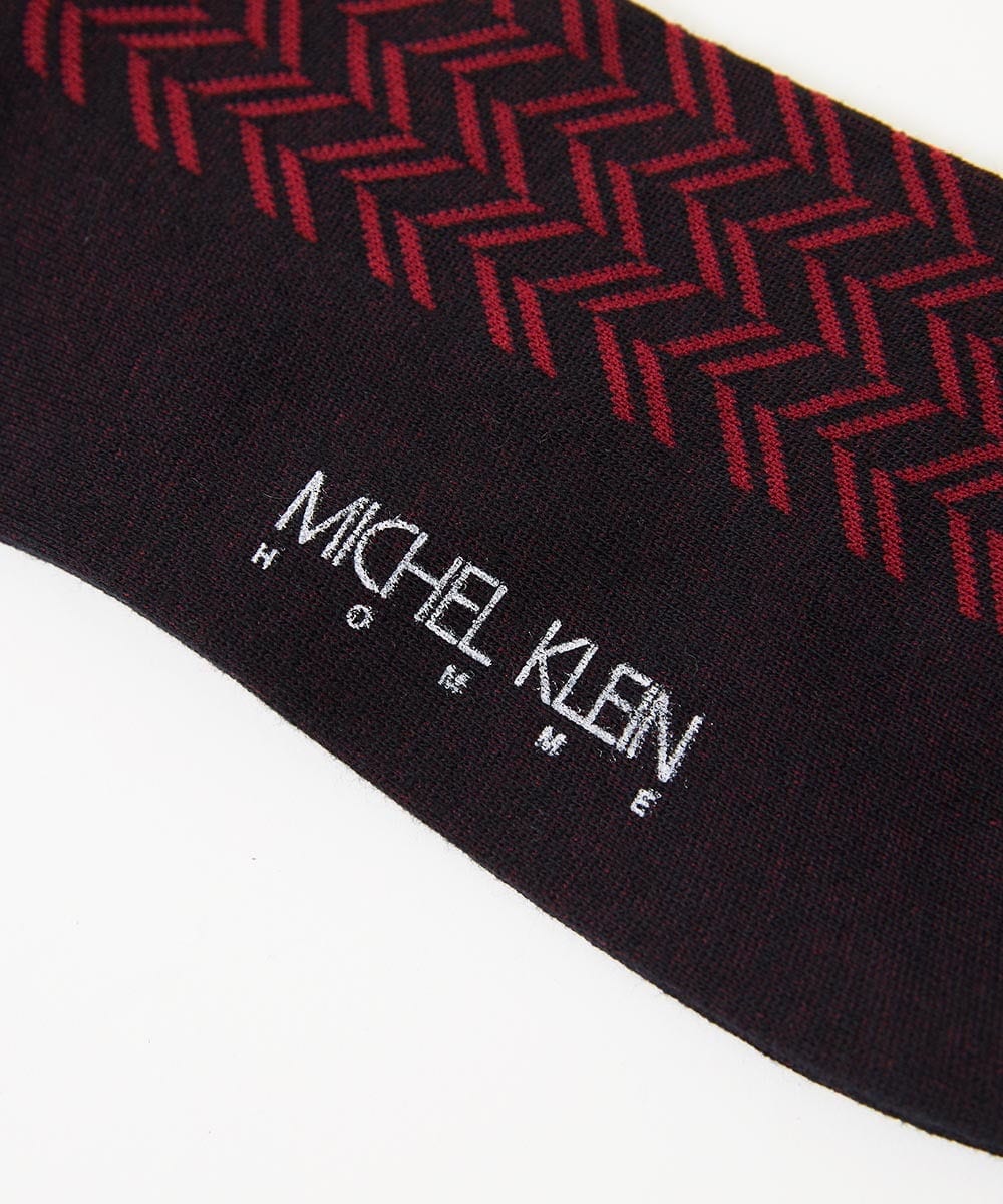 MO8TC50029 MICHEL KLEIN HOMME(ミッシェルクラン オム) シェブロン柄クルーソックス パープル