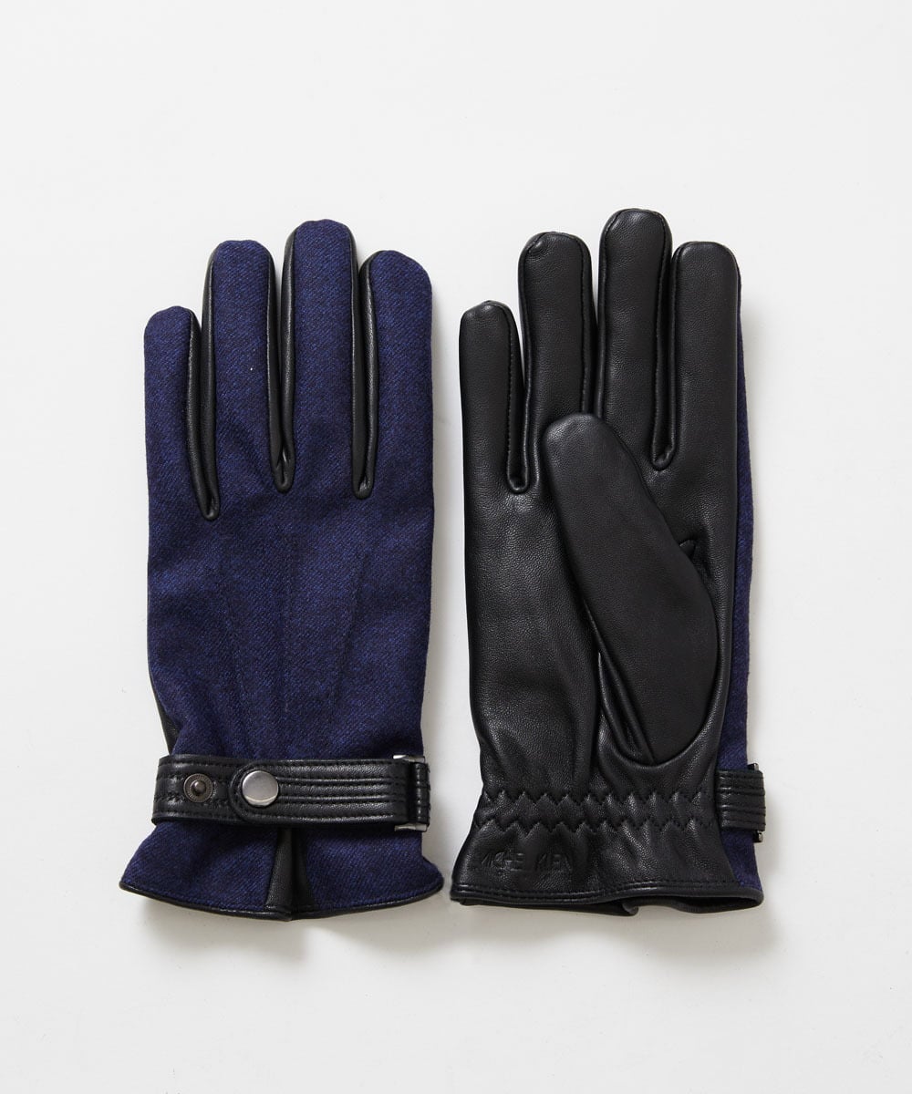 MOTAF50160 MICHEL KLEIN HOMME(ミッシェルクラン オム) メランジツイルドレスグローブ ネイビー