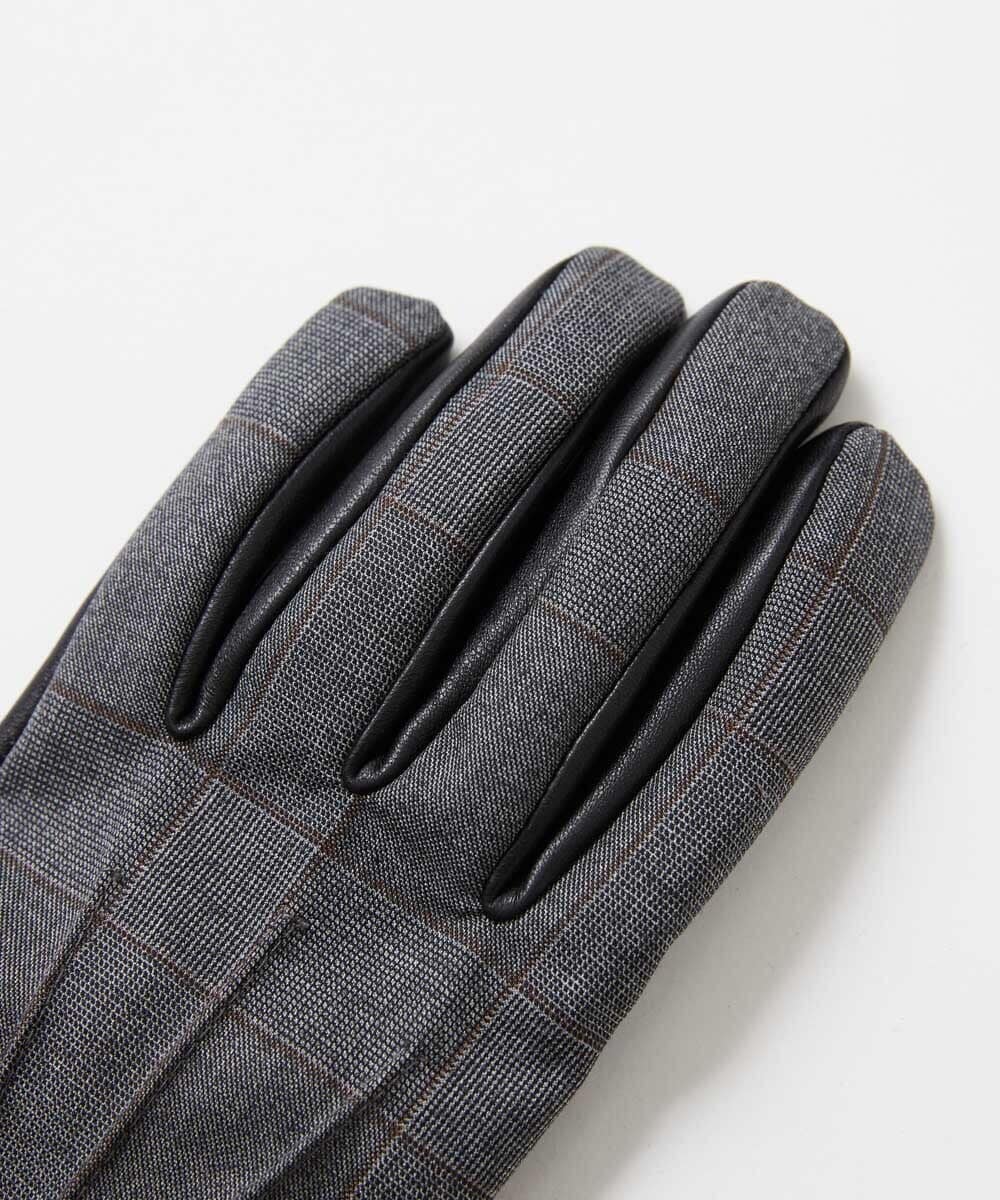 MOTAF51160 MICHEL KLEIN HOMME(ミッシェルクラン オム) グレンチェック ドレスグローブ ライトグレー