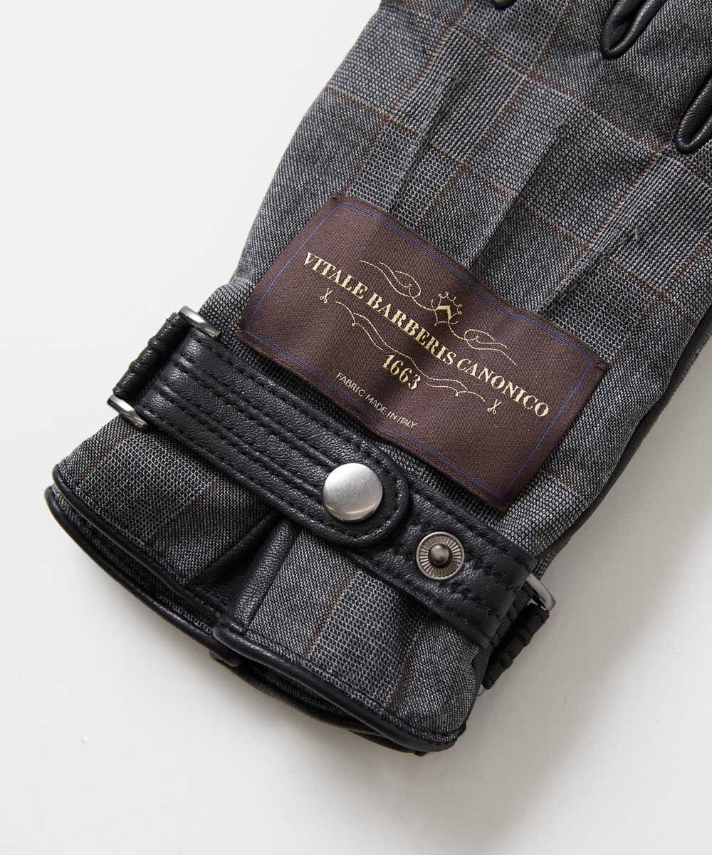 MOTAF51160 MICHEL KLEIN HOMME(ミッシェルクラン オム) グレンチェック ドレスグローブ ライトグレー